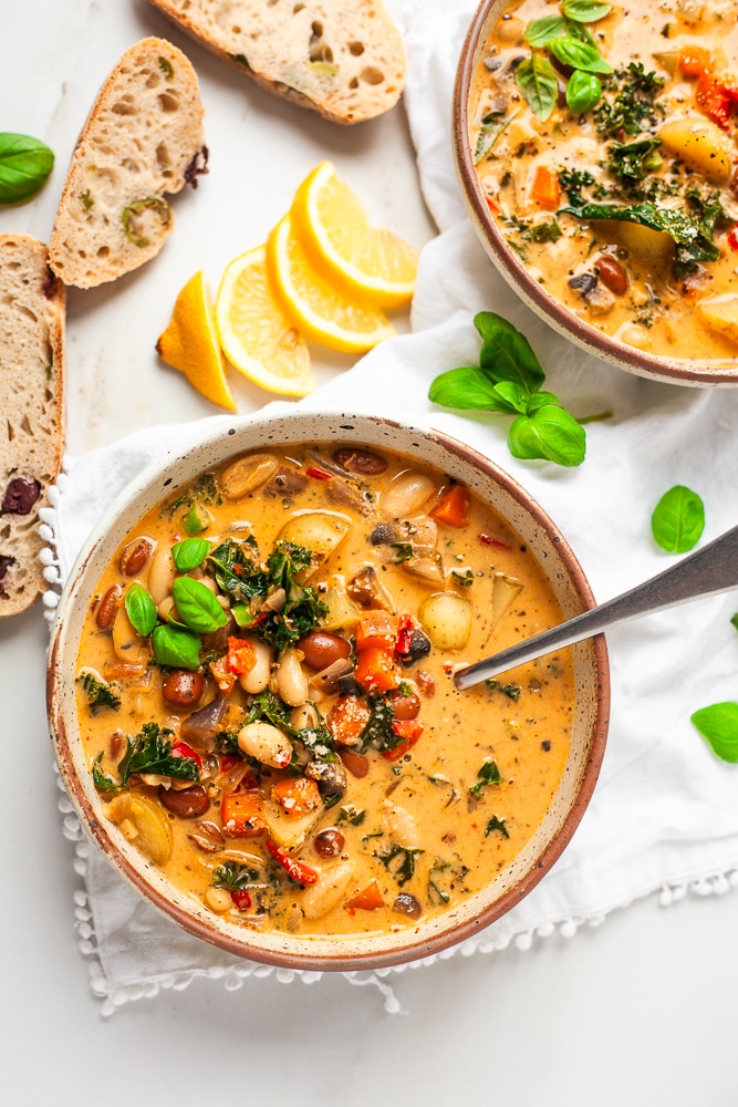 Creamy Veggie, Bean & Potato Soup